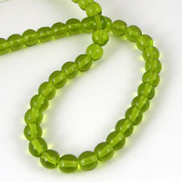 6mm Vintage Czech Glass, Avocado Green, strand