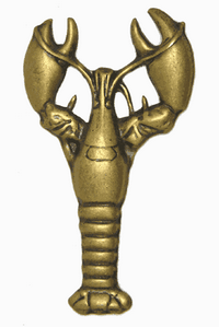 39mm Crawfish Lobster Charm, vintage gold, pack of 6