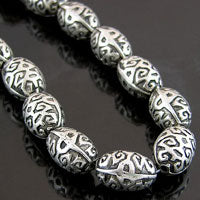 17mm Antique Classic Silver Ethnic Beads, Strand of 18 beads