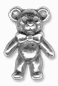 25x18mm Teddy Bear Flat Back,  Silver pk/6