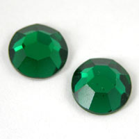 11mm Round Faceted Flat Back Austrian Crystal, Emerald, EA