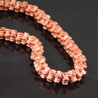 6x11mm Pebbled Star Spacer, Bright Copper Bead, 56 beads