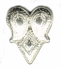 43x35mm Double Paisley/Diamond Heart, EA