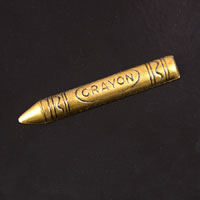 52x8mm Crayon Charm, Vintage Brass, pk/6