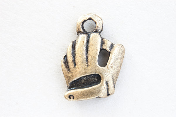 15x10mm Baseball Glove, Burnished Gold pk/6