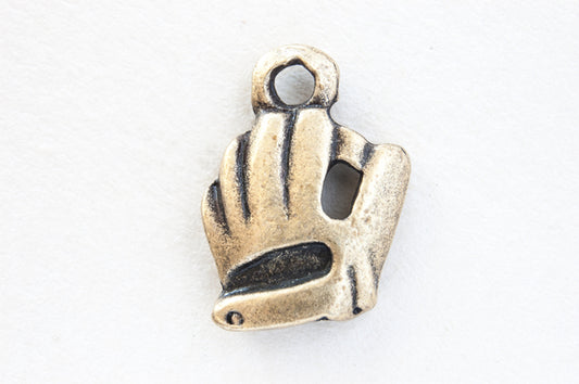 15x10mm Baseball Glove, Burnished Gold pk/6