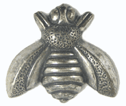 17mm Honey Bee Metal Stamping, classic silver, pack of 6