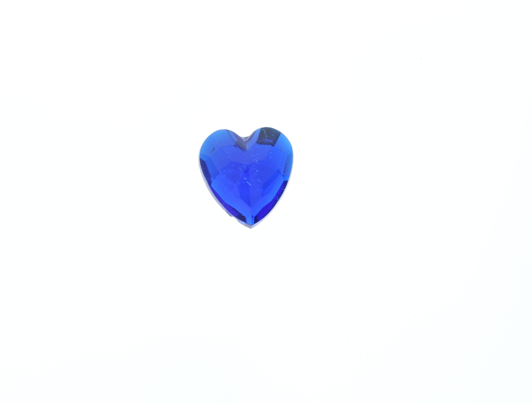 26mmx25mm Dark Sapphire Blue Heart, Faceted Acrylic Cabochon Flat Back, pack of 6