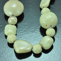 20mm Ivory White Glass Bead Mix 7 inch strand