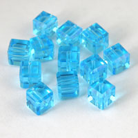 Swarovski Crystal 8mm Square Beads, Light Sapphire, pack of 2