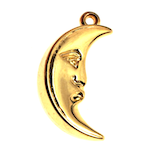 Man in the Moon Face Charm, Hamilton Gold, pack of 6  25X10MM.