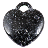 17mm Black Onyx Resin Heart Charms, pack of 6