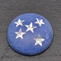 24mm Blue & Silver Round Domed Cabochon, pk/4