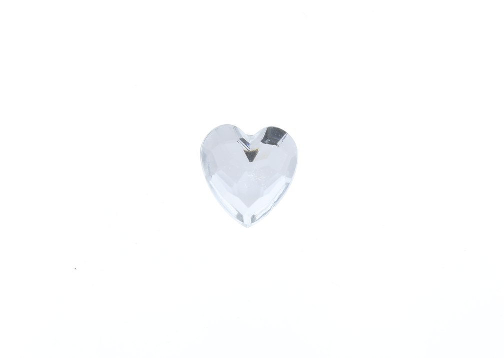 20x20mm Crystal Faceted Heart Cabochon  pk/12
