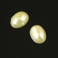 8x6mm Oval Cultured Pearl Acrylic Cabochon, pk/12