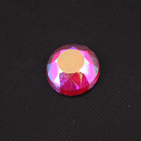 8mm Flatback Round Crystal, Ruby, ea