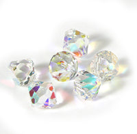 8mm Top Drilled Swarovski Crystal Bicone Beads, Crystal AB, pk/6