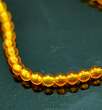 6mm Topaz Lucite Beads, 12in strand