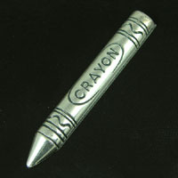 52x8mm Crayon Charm, Classic Silver, pk/6