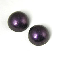 9mm Eggplant Pearl Round Acrylic Cabochon, pack of 24