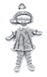 Antique Silver Finish RAG DOLL Charm, each