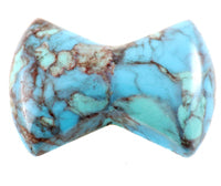 18mm Turquoise Chevron Cabochon, matrix lucite (flat back), pack 12