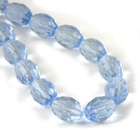 13x10mm Lt Sapphire(blue) Oval Crystal Beads, 14 inch strand
