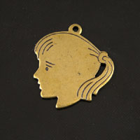 Antique Gold Finish Girl DAUGHTER silhouette charm, each