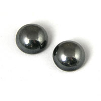 6mm Round Hematite Acrylic Cabochon, pk/24