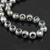 2mm Dimpled Sphere Beads, w/2 5mm recessed settings, Antiqued Classic Silver, strand
