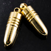 18mm x 6mm Bullet Weight for Chain Extenders, Gold tone, pack of 6