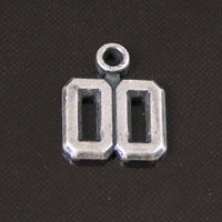 10mm 00 Charm, Classic Silver, pk/6