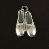 12X8mm Ballet Slipper Charm, Classic Silver, pk/6