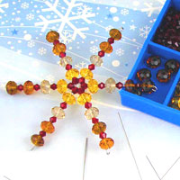 Fire-n-Ice Crystal Beaded Snowflake Ornament Kit,(3 CRYSTAL ORNAMENTS) each