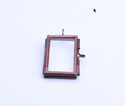 Rectangle, Vintage Copper - Our Glass Frame Pendants, PKG6