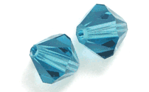 Swarovski Crystal 6mm  Bicone Beads, Indicolite, Sold by Dozen