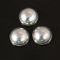 8mm Silver Finish Round Acrylic Cabochon, pack of 20