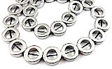Silver Plate Donut Beads 20mm Pyrite Strand 16 in stra