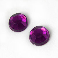 6mm Faceted Acrylic Stones, Dark Amethyst, pk/50