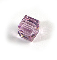 Swarovski Crystal 6mm  Square Beads, Light Amethyst Purple, pack of 2