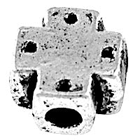 6.5mm Silver Cross Bead, 144 each