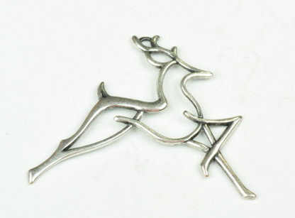 48mm Reindeer Charm, Peretti inspired, Silver Finish, Each