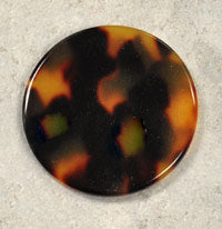 34mm Vintage Italian Tortoise round lucite disc pendant, pack of 2