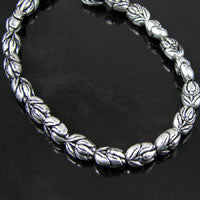 14x9x5mm Antique Silver Tulip Floral Bead, 12in strand