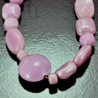 20mm Pink Luster Glass Bead Mix, 7 inch strand