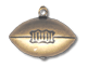 21x14mm Puff Football Charm, Vintage Brass, pk/6