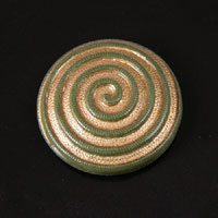 26mm Olive & Gold Swirl Domed Flatback, pk/6