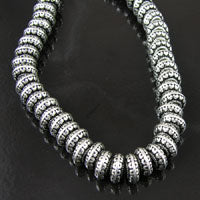 12x5mm Baroque Antique Silver Rondelles, 12" strand