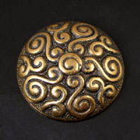 30mm Scrolled Baroque, Vintage Brass Cabochon, ea