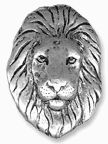 Antique Silver Finish XLG LION HEAD , ea